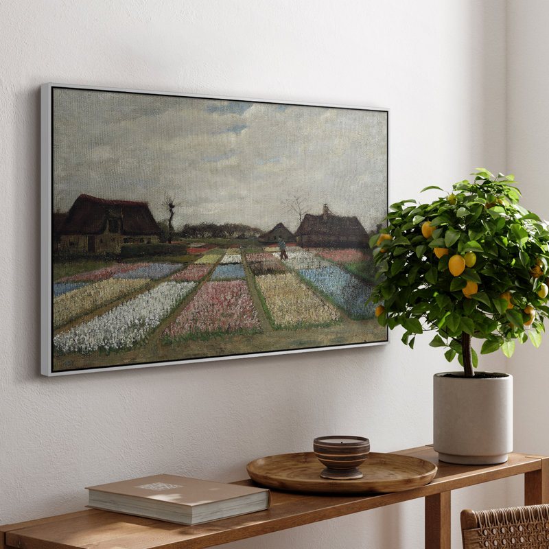 Paysage rétro - Ccclxiii, Toile encadrée flottée blanche, H 17 po x l 25 po x P 2 po