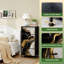 Commode à 4 tiroirs pour chambre à coucher Noir or blanc liquide abstrait 3D marbré doré incrusté de veines lignes Petite commode à vêtements haute pour organisateurs de placard avec commode