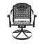 Ensemble de salle à manger 5 pièces en aluminium coulé résistant aux intempéries, comprenant 4 chaises pivotantes et une table ronde avec cadre noir-816072307