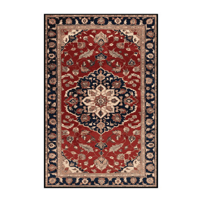 Tapis persan noir lavable à la machine