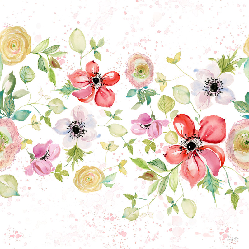 Spray Of Anemones Pattern IIB by Kristy Rice - Wrapped Canvas Painting, 51cm H x 51cm W x 3.8cm D