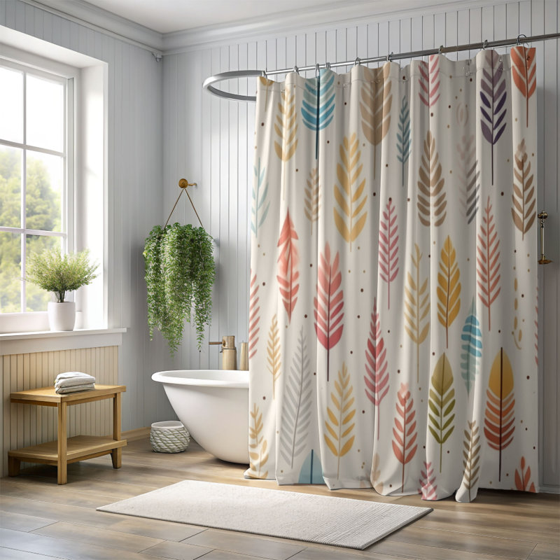Rideau de douche Indhira, H 74 po x l 71 po
