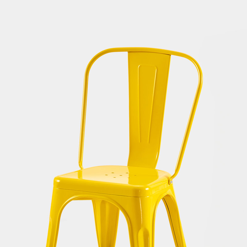 Kalya 18'' H Metal Stacking Side Chair, 2, Yellow