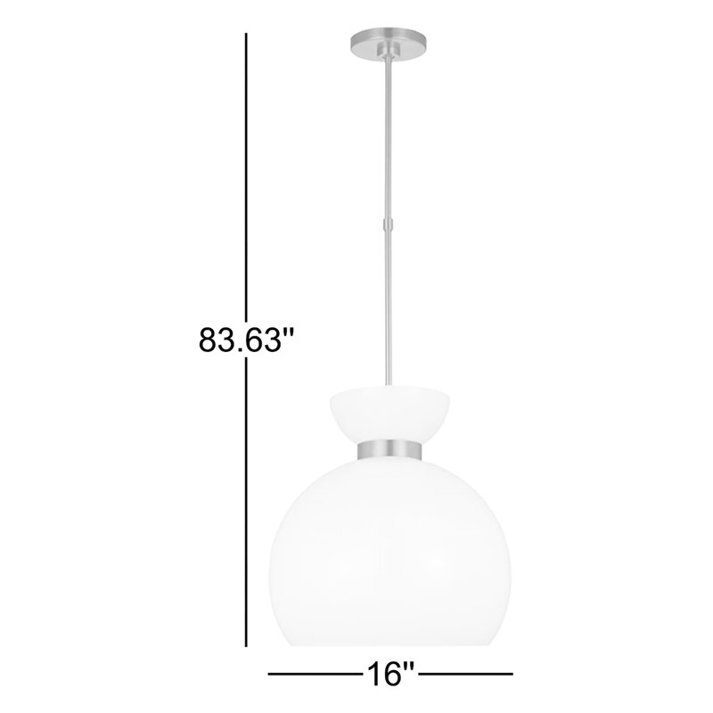 Londyn 1 - Light Pendant, Milk White