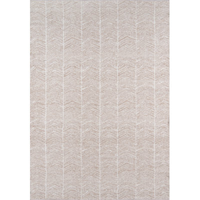 Tapis brun à motif de chevron tissé à plat à la main Easton