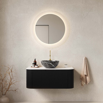 Meuble-lavabo de salle de bain 36 po avec lavabo et lavabo mural 36 po