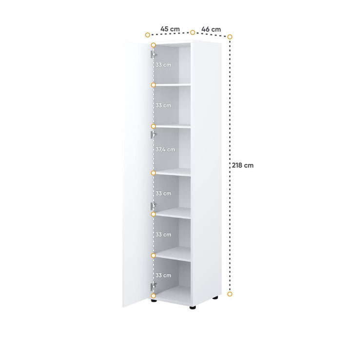 Oneisha 1 Door Manufactured Wood Wardrobe, White Gloss