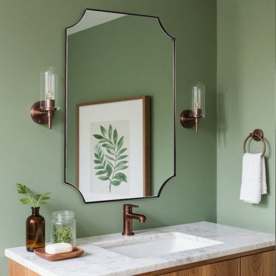 Miroir de salle de bain Tariro Cadre en acier inoxydable
