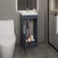 Meuble-lavabo sur pied avec lavabo intégré, look moderne pour la décoration, articles de rangement, blanc bleu, compact et fonctionnel, panneau de particules, solution de style résine de 33 lb, finition bleue, spacieux