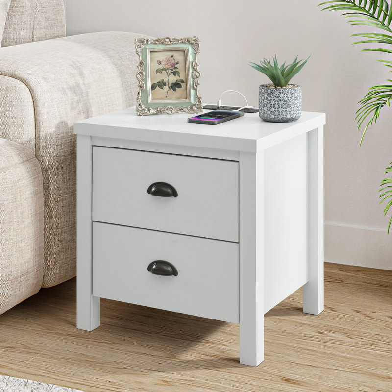 Table de chevet Safari, Blanc