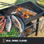 Firecraft® Series Modular Open Fire Barrel Charcoal Grill with 480 sq. in. Cooking Area in Black