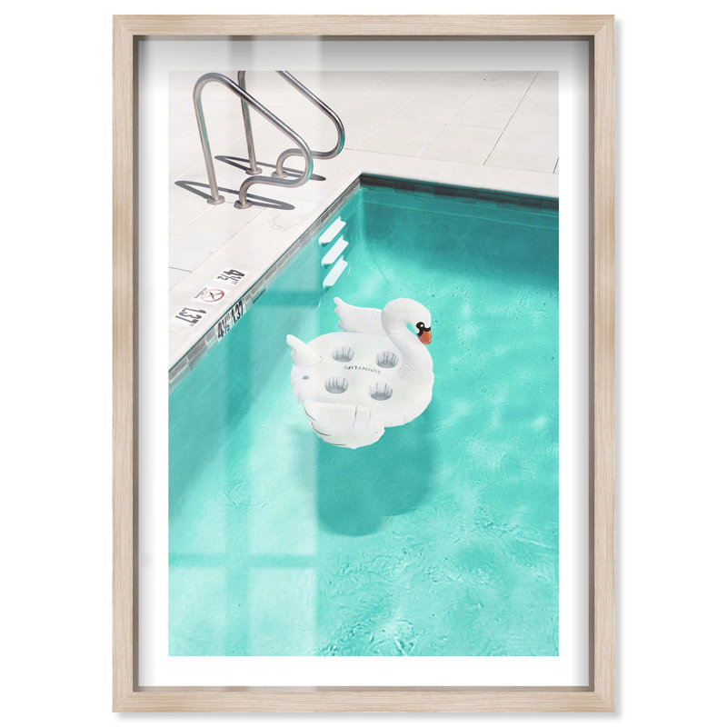 Impression de boîte-cadre près de la piscine par Notoriart, Crème, crème, H 55 po x l 37 po