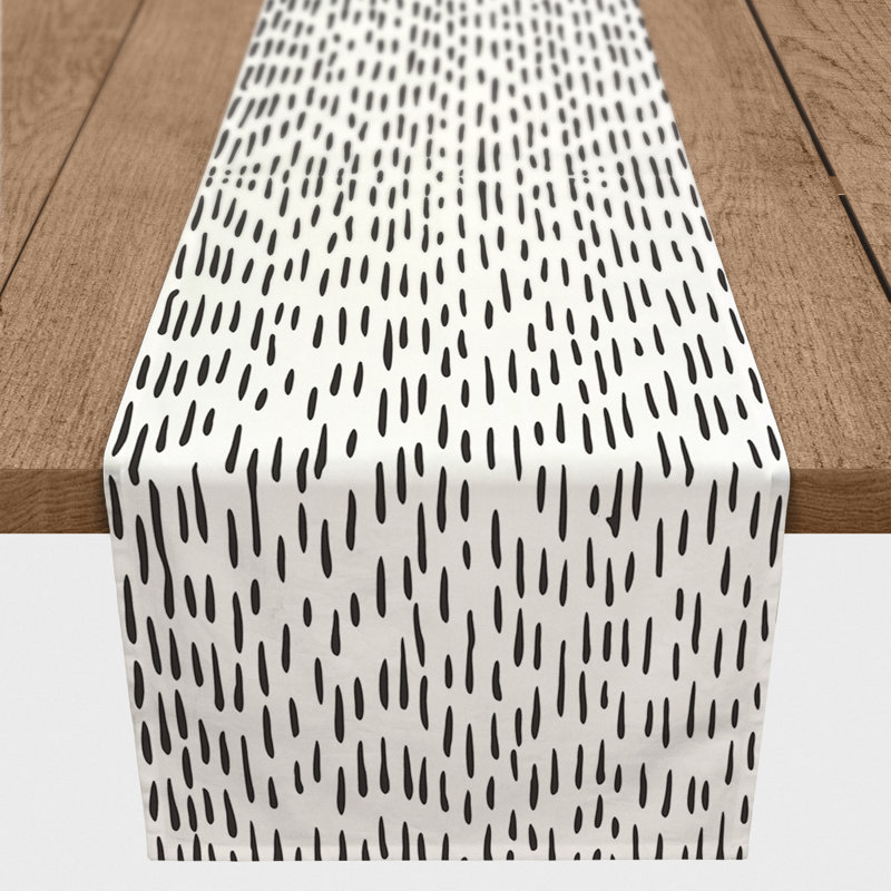 Chemin de table Spoten, 90 po x 16 po, Noir