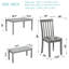 6 chaises de salle à manger rectangulaires en bois avec chaises rembourrées et banc, gris, surface de l'eau, espace design dans la chaise de bar, placage huilé, sièges en lin confortables