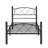 Krishara Hercules Twin Size Solid Wood Posts with Metal Bed Frame-1074754560
