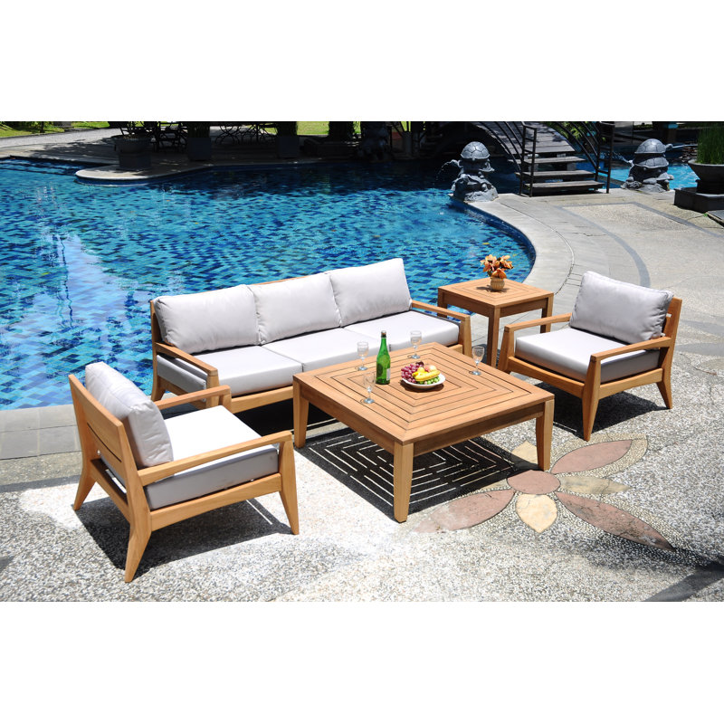Noida 80 de large, 5 Pcs: Table, 2 Armchairs, Sofa, Side Table