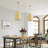 6-Light yellow adjustable iron pendant lamp