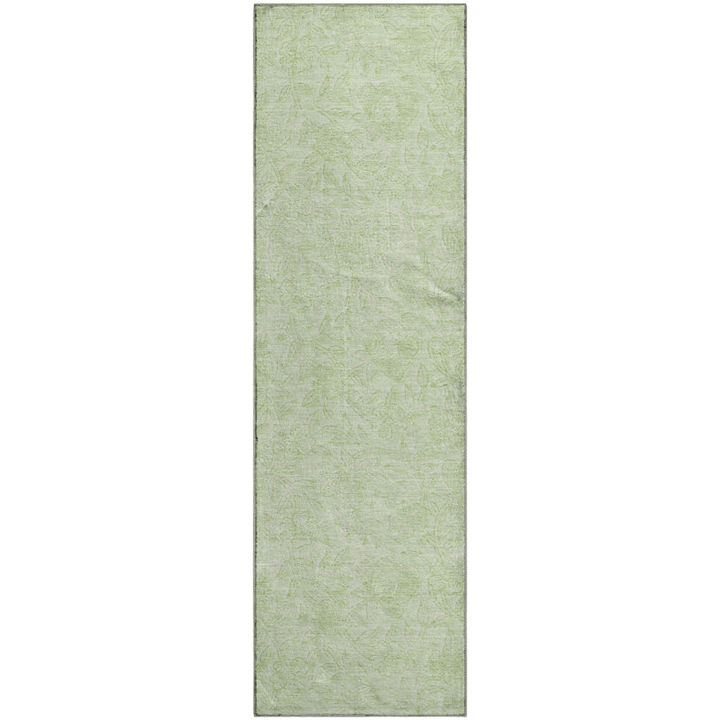 Premium Machine Washable Prisco Aloe Rug, Runner 2'3" x 7'6"