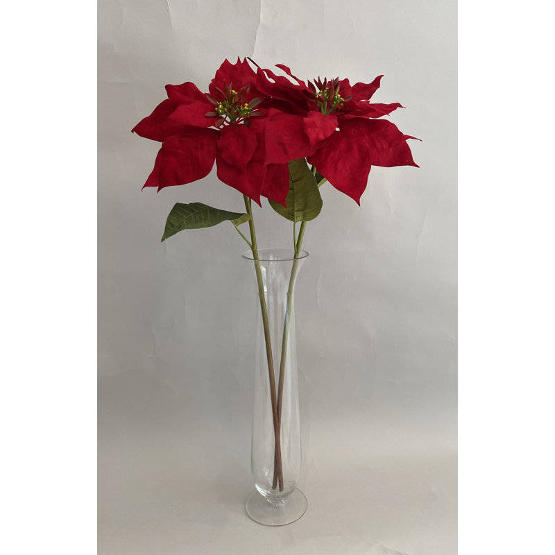 TIGE DE POINSETTIA VELOURS, 27" H x 5" W