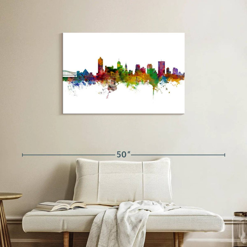 Kavia Memphis Tennessee Skyline II, H 24 po x l 36 po