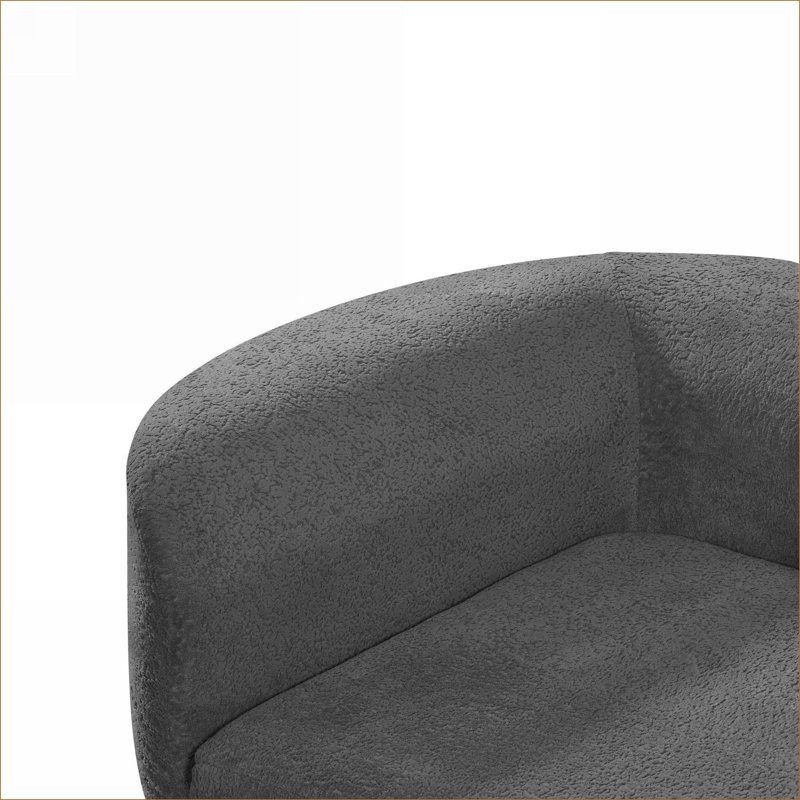 Lunford 116" Modern Curved Compression Sectional Sofa With Back Pillows, Charcoal Gray Polyester