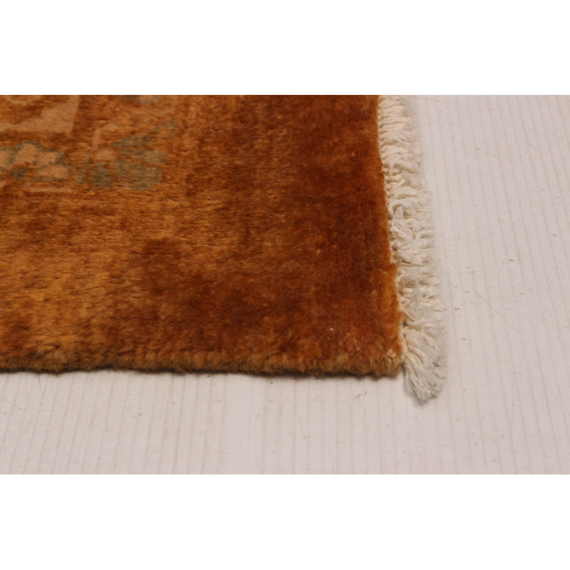 Tapis brun unique noué à la main 9 pi 1 po x 11 pi 10 po