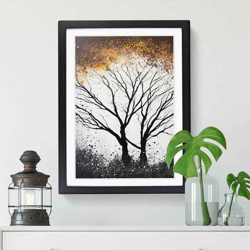 Donica Oak Tree Paint Splatter Vol.2 - Picture Frame Print, 64cm H x 46cm W, Oak