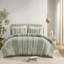 Housse de couette King/King en coton rayé blanc, 3 pièces