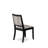 13-piece Xtenczar Dining Table Set a Rectangular Kitchen Table and 12 White & Grey Pattern Faux Leather Stackable Chair, Wire Brushed Black Finish.-1357767650-1357767645-1368426786