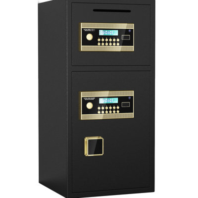 Coffre-fort de sécurité numérique, fente pour pièces de monnaie, grande porte double, 6,0 pieds cubes, et imperméable, code caché, double alarme, tout acier, fixation murale au sol, fonction à double porte Gap Prie, épaissie