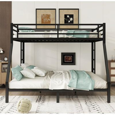 Black Metal Queen over King Bunk Bed | Space - Saving Design for Teens & Adults | Noise - Reduced & Box Spring - Free by Isabelle & Max