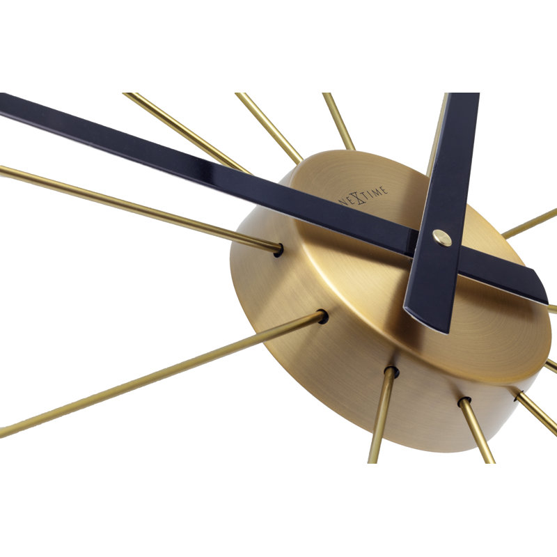 Plug-Inn, 23-Inch, Metallic Spoke Wall Clock, Brun