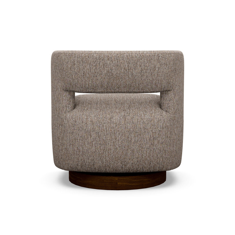 Crystle Swivel Barrel Chair, 8786-87, Walnut