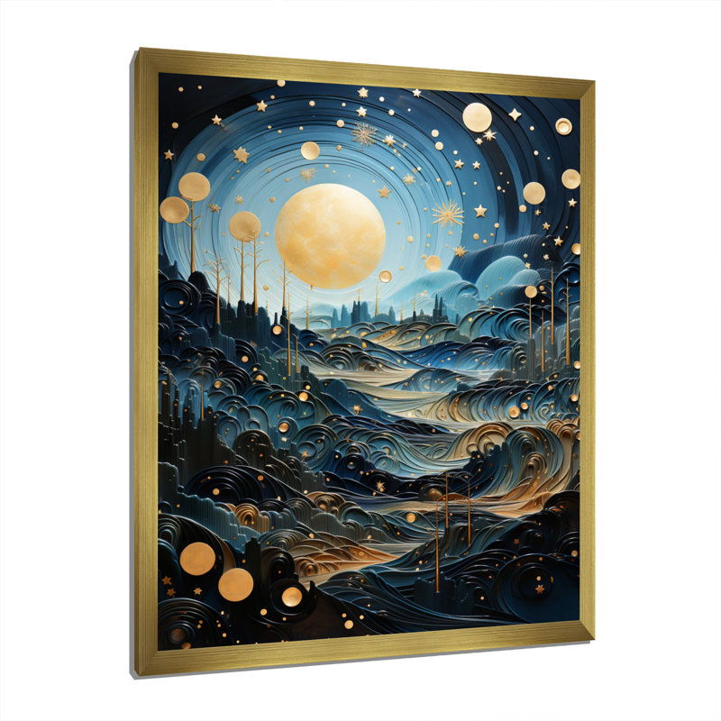 «Uranus Mirage II» sur toile, H 32 po x l 24 po x P 1 po, Cadre doré à une seule photo
