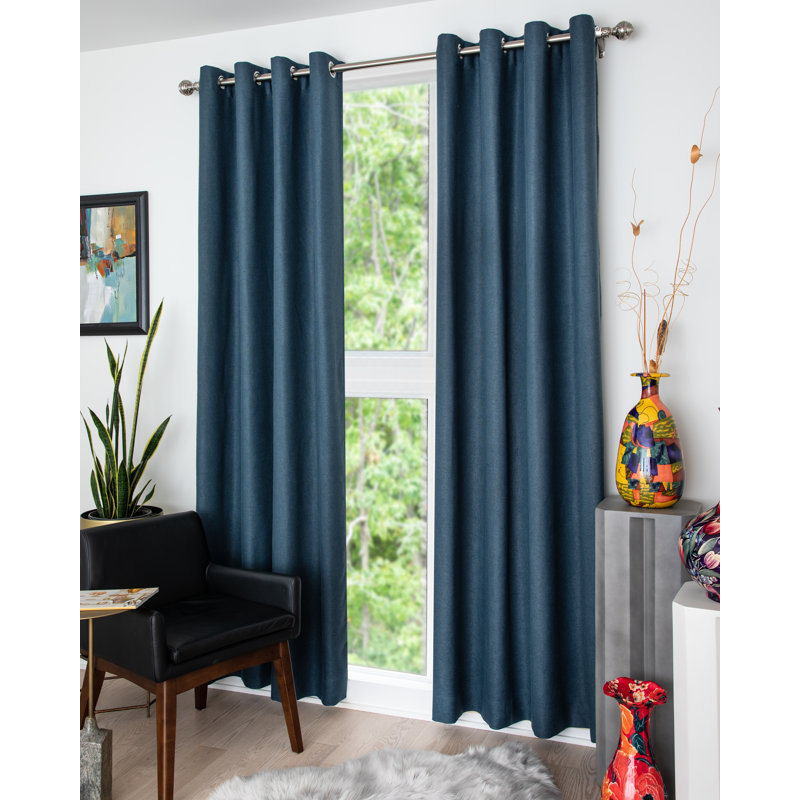 Synder Room Darkening Curtains / Drapes Pair, Navy