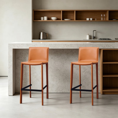 Orange Solid back side Chair(Set of 2)