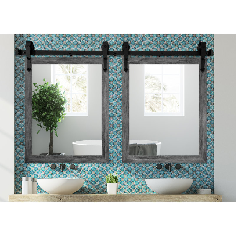Ensemble de miroirs 2 pièces Jaylen, H 36 po x l 24 po, Gris