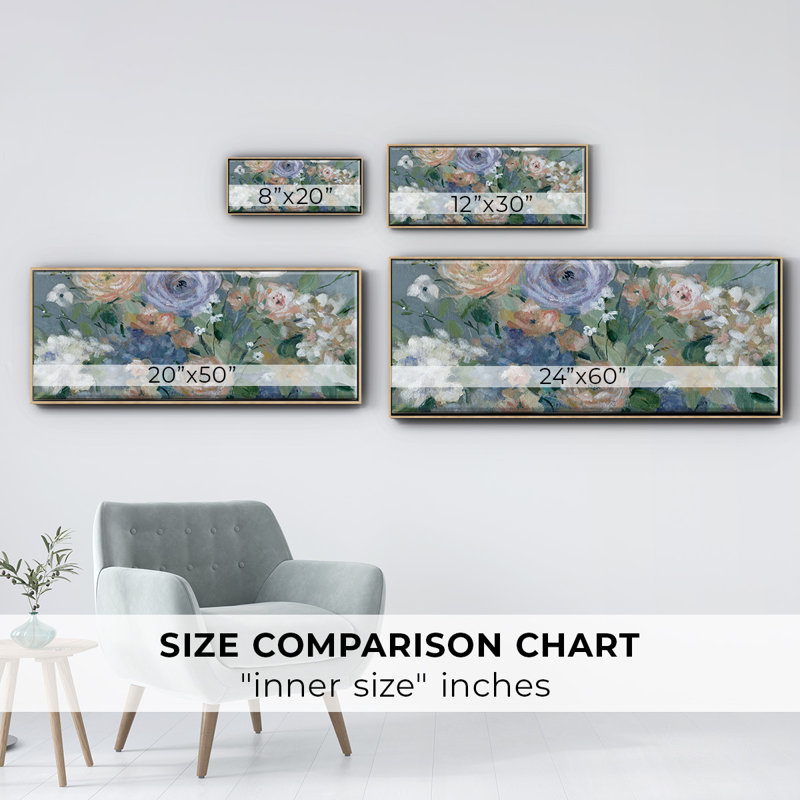 Garden Harmony- Framed Canvas, 20" H x 50" W