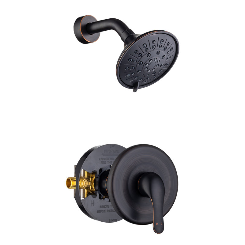 Robinet de douche avec valve brute, Bronze huilé