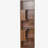 Modern Corner Bookcases, Walnut MDF 5 Tier Storage Shelf with LED Lights-117512209