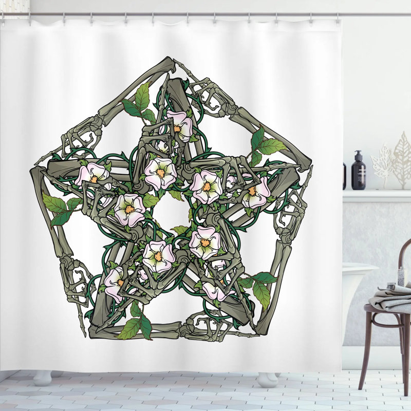 Shower Curtain with Hooks Included, 70" H x 69" W