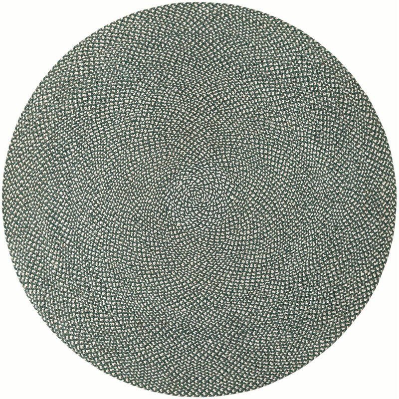 Tapis contemporain Aideen - vert, Rond 6 pi 1 po