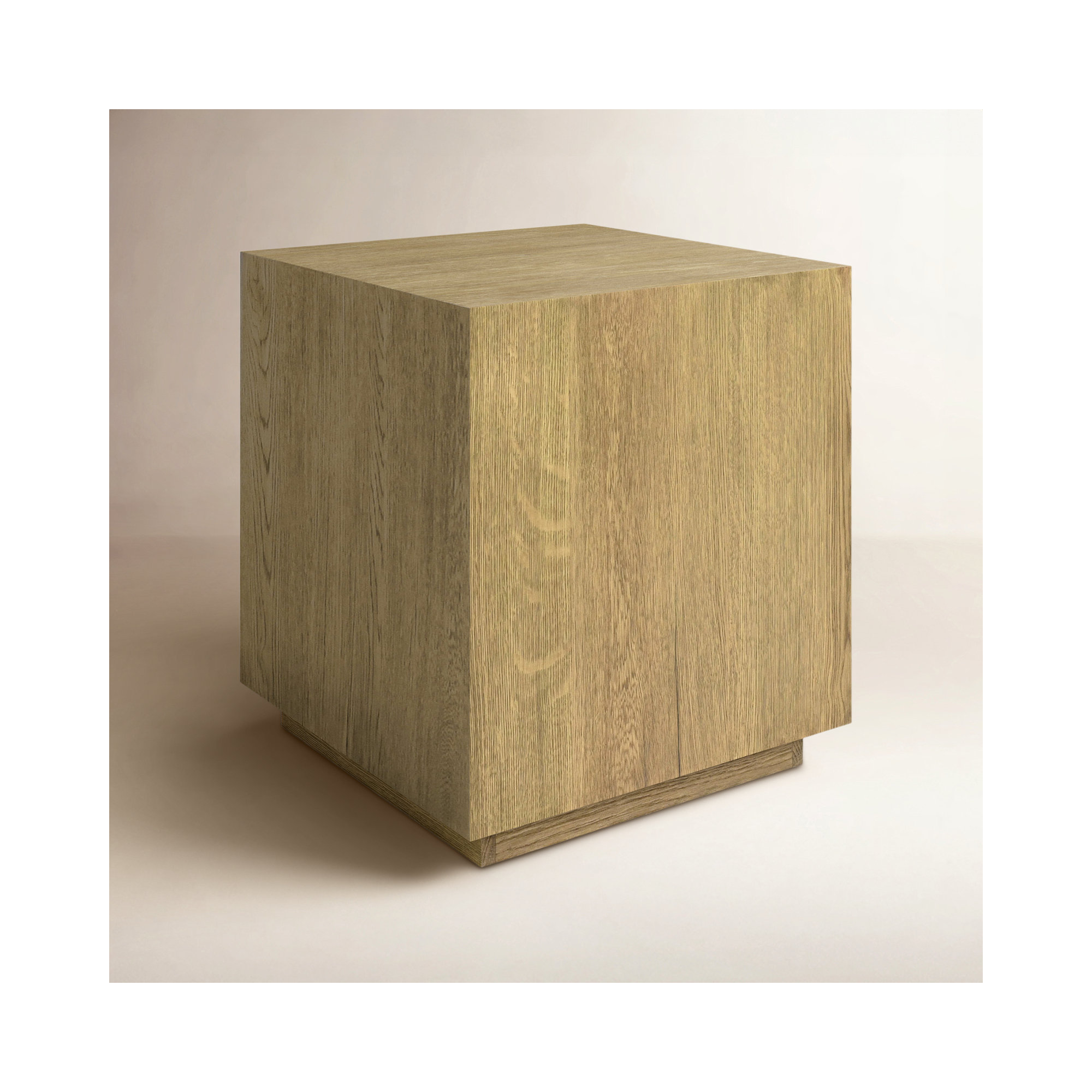 Taryn 20" Block End Table, Light Brown