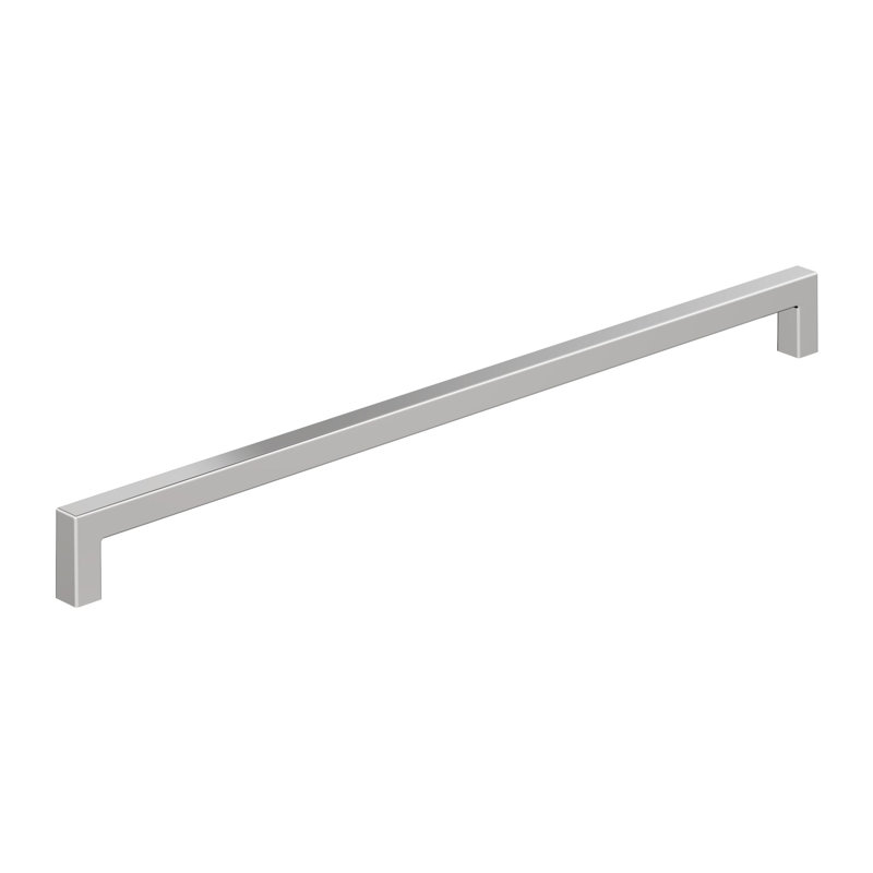 Poignée d'armoire carrée - Basics by Wayfair ™, 12", Nickel poli