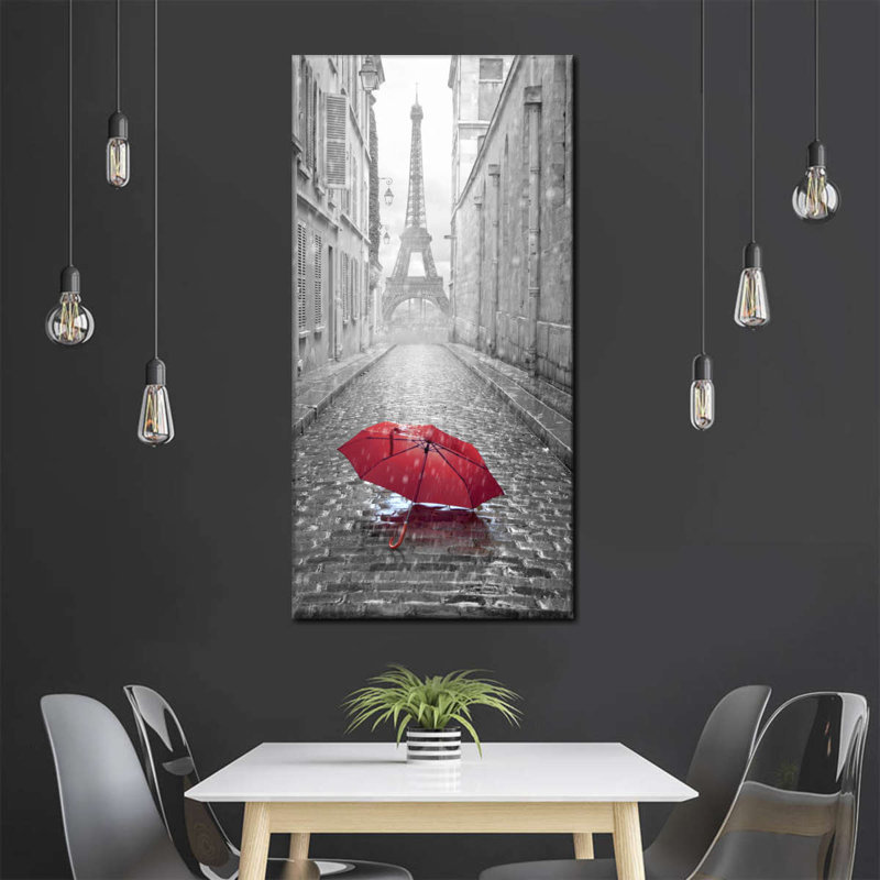 Red Umbrella - reproduction sur toile tendue, H 24 po x l 12 po x P 1,25 po