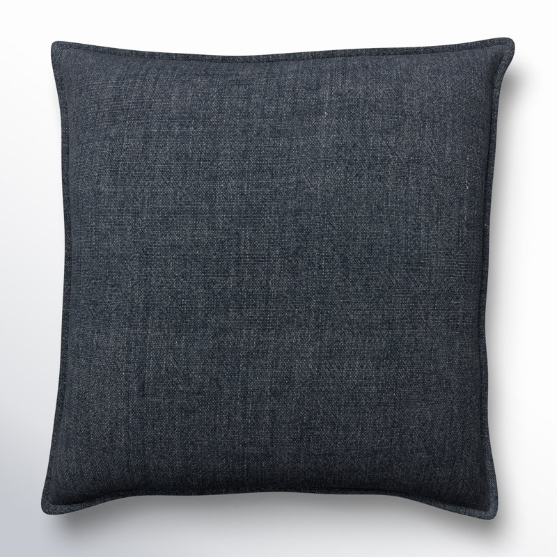 Dark Blue 20" x 20" Linen Reversible Square Throw Pillow