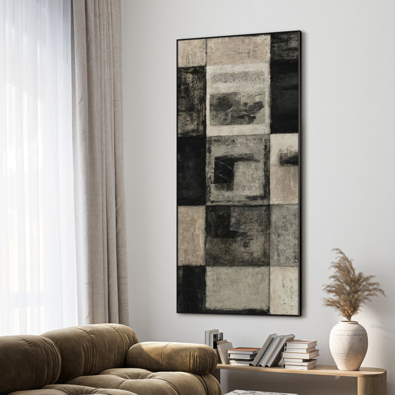 Très grande reproduction murale abstraite - œuvre d'art moderne pour le salon ou la chambre à coucher, assemblage de cadre requis