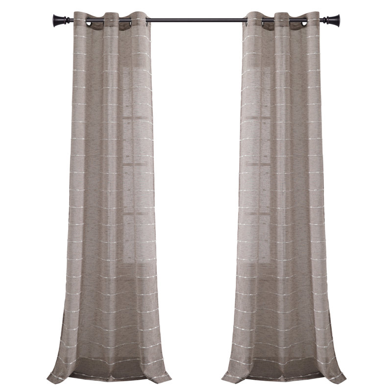 Sheer Curtain Pair, 38" W x 120" L, Brown