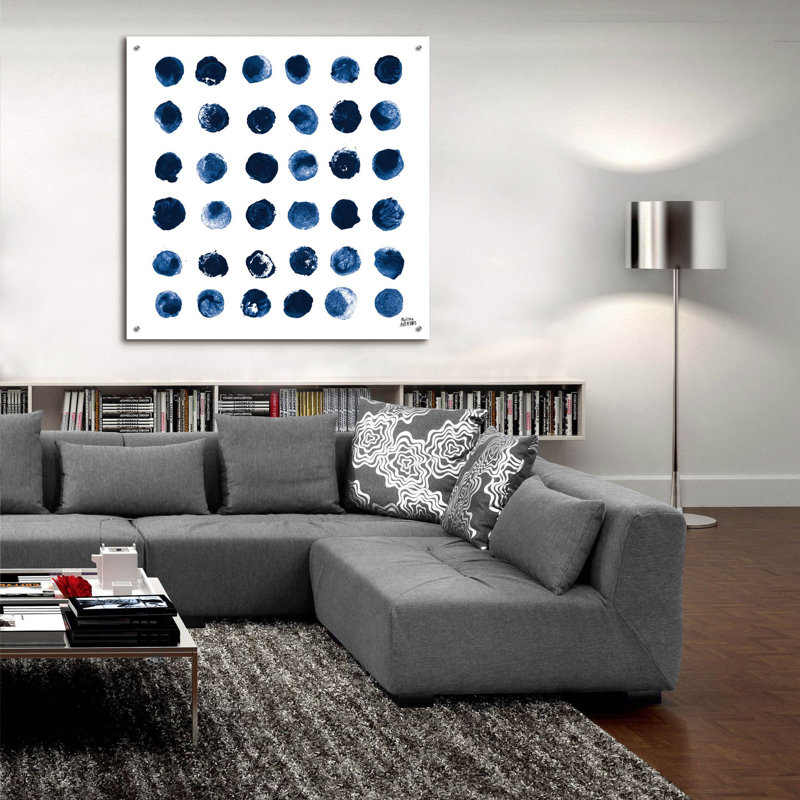«Markmake Blue Sq 2» par Melissa Averinos, art mural en verre acrylique, H 36 po x l 36 po x P 0,2 po