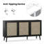 Buffet avec 3 portes en rotin, armoire de rangement moderne pour le salon (grand, naturel)-1702284023-1706501392